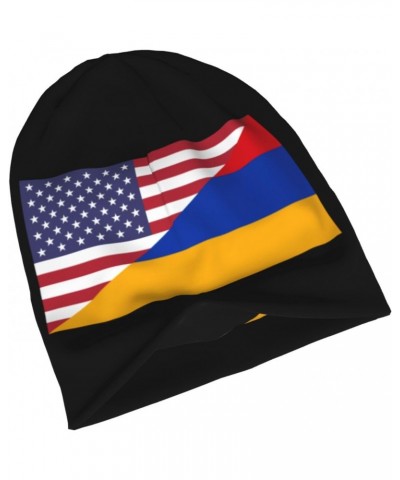 America Armenia Friendship Flag Beanie Hat Slouchy Warm Soft Skull Caps Knit Hat for Men Women Black $9.36 Skullies & Beanies