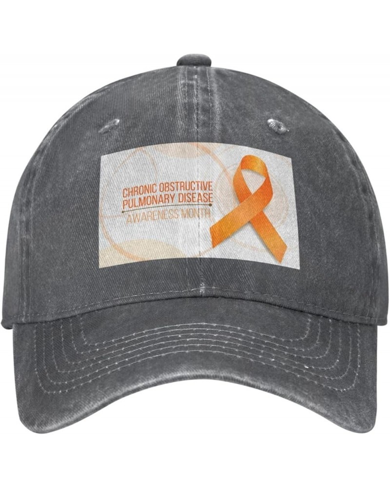 COPD Awareness Month Washed Denim Baseball Cap Sun Hat Dad Hat Trucker Hat Deep Heather106 $11.91 Baseball Caps