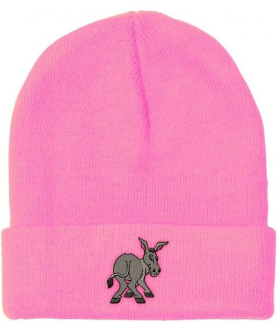 Beanies for Men Funny Donkey Embroidery Winter Hats for Women Acrylic Skull Cap 1 Size Soft Pink Design Only $15.02 Skullies ...