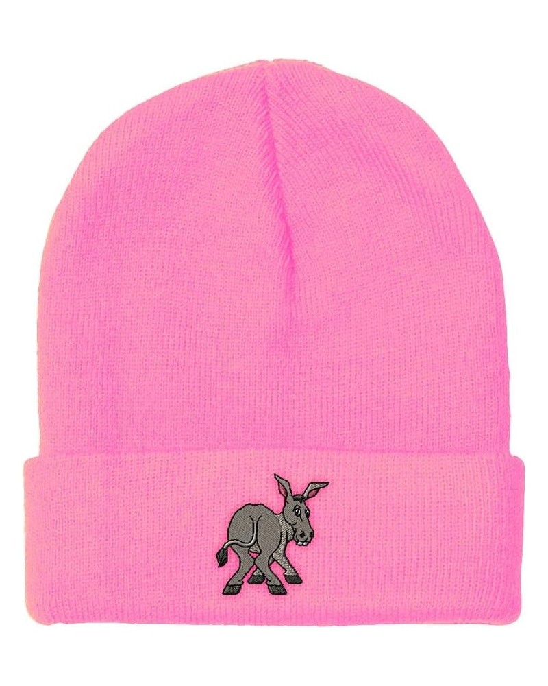 Beanies for Men Funny Donkey Embroidery Winter Hats for Women Acrylic Skull Cap 1 Size Soft Pink Design Only $15.02 Skullies ...