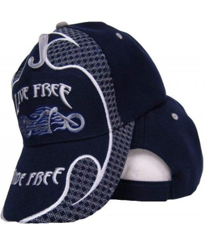 Dad Hat Dark Blue Live Free Ride Free Motorcycle Baseball Cap Hat CAP890A (TOPW) $26.31 Baseball Caps