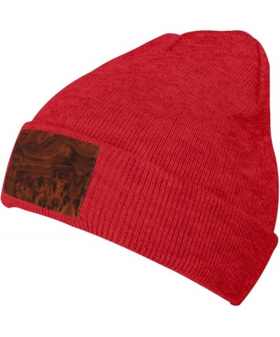 Red Wood. Print Beanie Hat Knitted Cap for Men Women,Thin Warm Knit Slouchy Ski Cap Winter Hip Hop Red $12.27 Skullies & Beanies