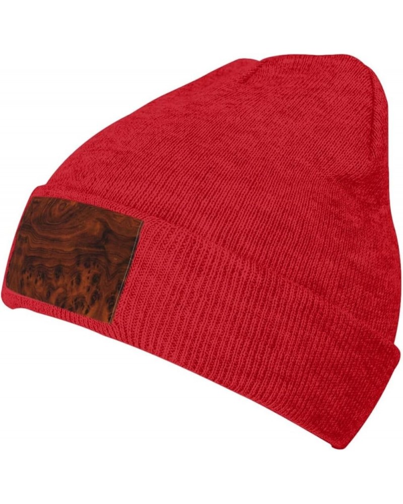 Red Wood. Print Beanie Hat Knitted Cap for Men Women,Thin Warm Knit Slouchy Ski Cap Winter Hip Hop Red $12.27 Skullies & Beanies