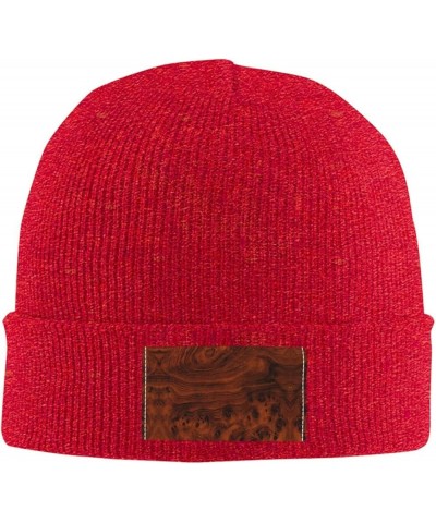 Red Wood. Print Beanie Hat Knitted Cap for Men Women,Thin Warm Knit Slouchy Ski Cap Winter Hip Hop Red $12.27 Skullies & Beanies