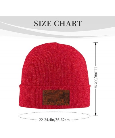 Red Wood. Print Beanie Hat Knitted Cap for Men Women,Thin Warm Knit Slouchy Ski Cap Winter Hip Hop Red $12.27 Skullies & Beanies