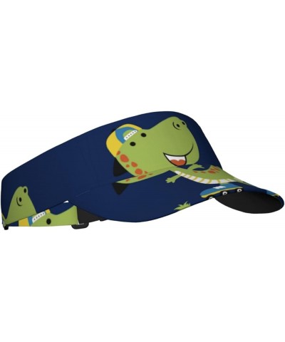 Dinosaurs Adventure with Palms and Tropical Leaves Visor Hats for Women Summer Outdoor Sports Running Cap Dino Playing Roller...