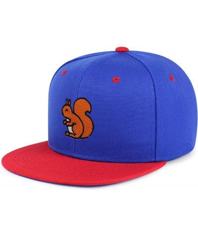 Squirrel Hip-Hop Snapback Hat Embroidered Baseball Cap Hamster Chipmunks 27. Blue/Red $14.24 Baseball Caps