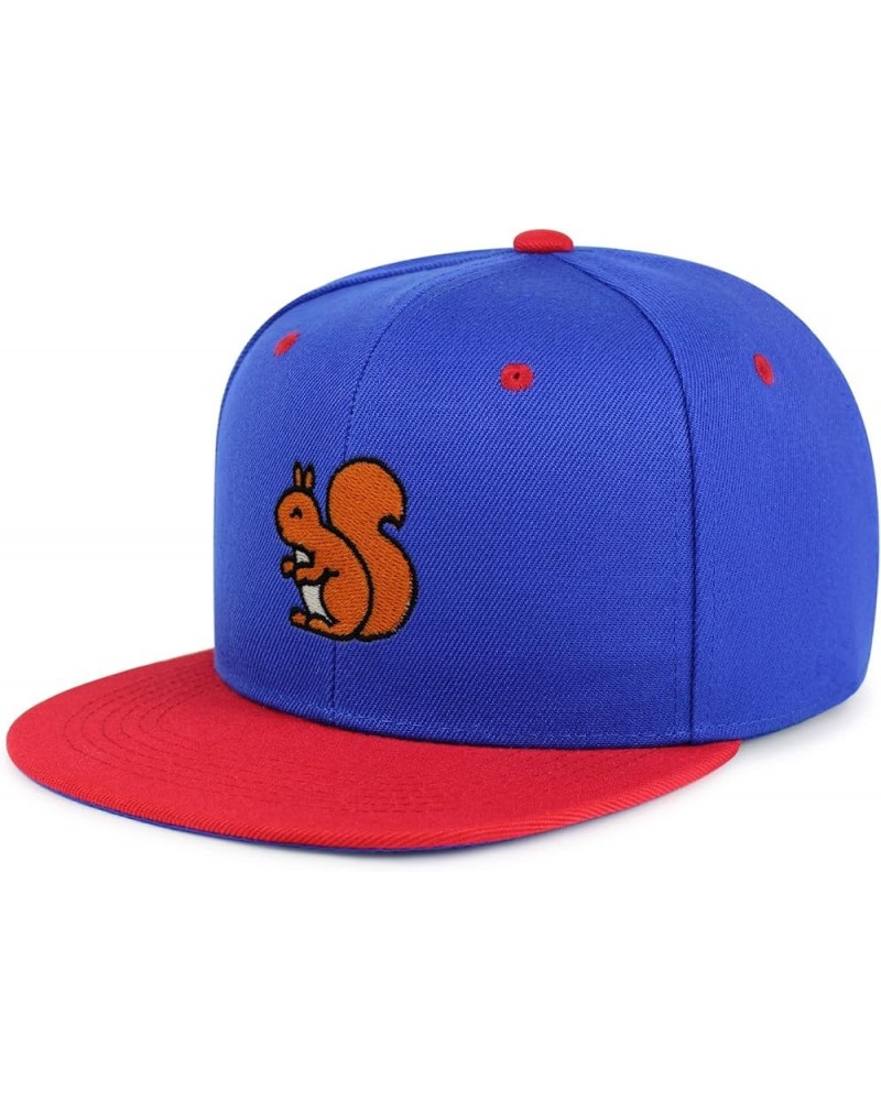 Squirrel Hip-Hop Snapback Hat Embroidered Baseball Cap Hamster Chipmunks 27. Blue/Red $14.24 Baseball Caps