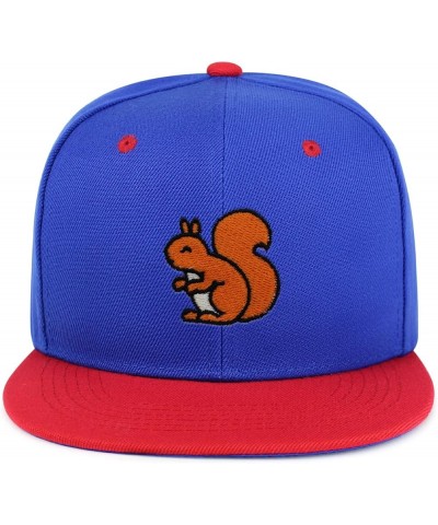 Squirrel Hip-Hop Snapback Hat Embroidered Baseball Cap Hamster Chipmunks 27. Blue/Red $14.24 Baseball Caps