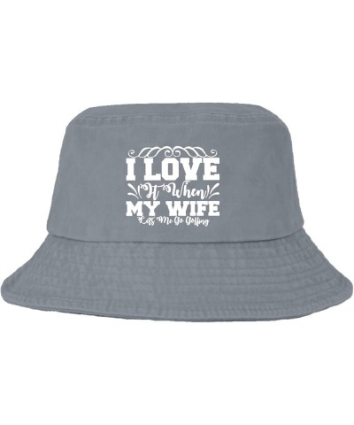 I Love It When My Wife Lets Me Go Golfing Bucket Hats Bucket Hats Packable Women Hats for Vacation Accessories for Light Grey...