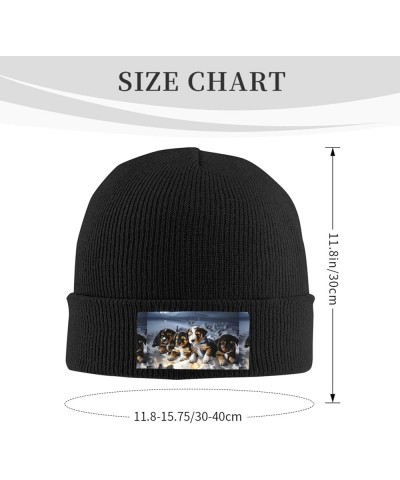 Husky Puppies Dogs Print Knitted Hat Daily Warm Hat,Outdoor Beanie Men & Women,Elastic Hat Without Brim Black $12.51 Skullies...