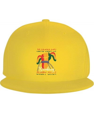 Juneteenth Breaking Every Chain Baseball Cap for Men Women Snapback Hat Trucker Flat Bill Caps Sun Hat Yellow $12.97 Baseball...