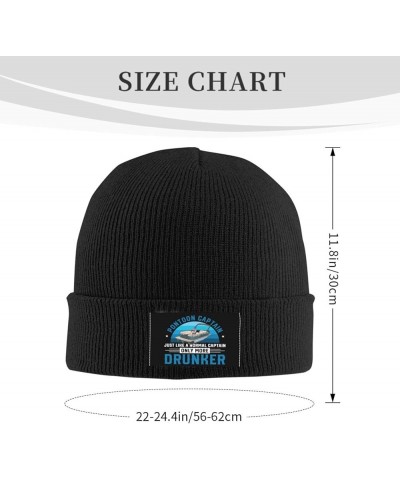 Pon-toon Cap-Tain Boat Drunker Cap-Tain Beanie Hat Men Winter Knit Hat Women Skull Cap Knitted Hat Hedging Hat Black Black $9...