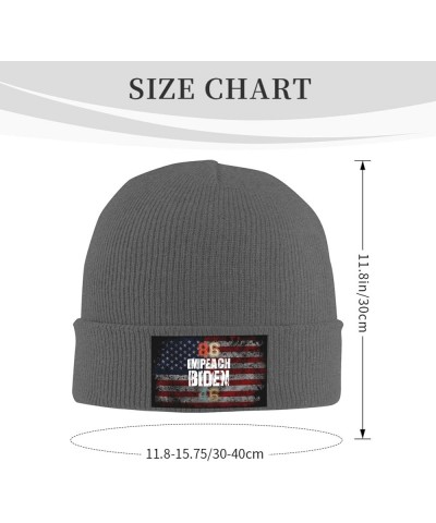 8646 Impeach Biden Cozy Knitted Hat for Winter - Warm Comfort Black Deep Heather $14.07 Skullies & Beanies