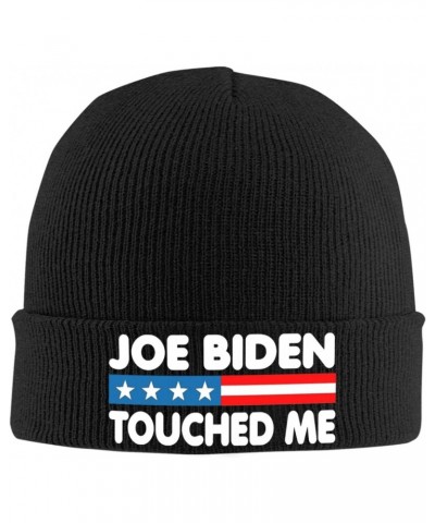 Joe Biden Touched Me Knit Hats Winter Warm Chunky Beanie Hat for Men Women Black $14.83 Skullies & Beanies