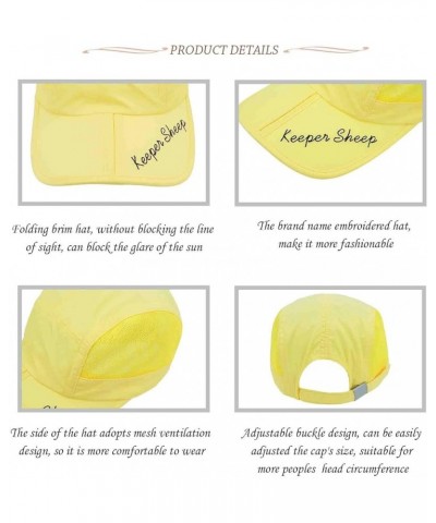 Packable Sun Hat, Women Folding Summer Sun Cap, Men Foldable Outdoor Hat Yellow $10.69 Sun Hats