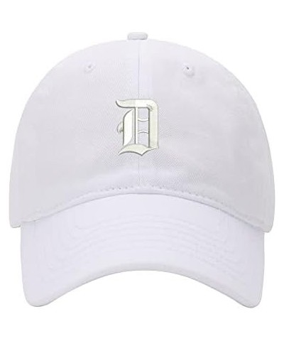 Baseball Cap Men Old English D Embroidered Washed Cotton Dad Hat Baseball Caps White $12.26 Baseball Caps