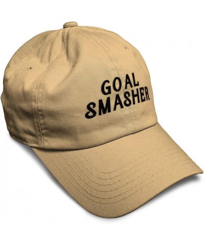 Soft Baseball Cap Sport Humor Word Goal Smasher Funny Ambition Cotton Smasher Dad Hats for Men & Women Khaki Design Only $14....