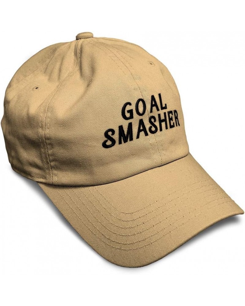 Soft Baseball Cap Sport Humor Word Goal Smasher Funny Ambition Cotton Smasher Dad Hats for Men & Women Khaki Design Only $14....