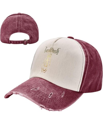 Mans Women's Vintage Washed Distressed Baseball Cap Music Festival Hats Dark Red $13.13 Baseball Caps