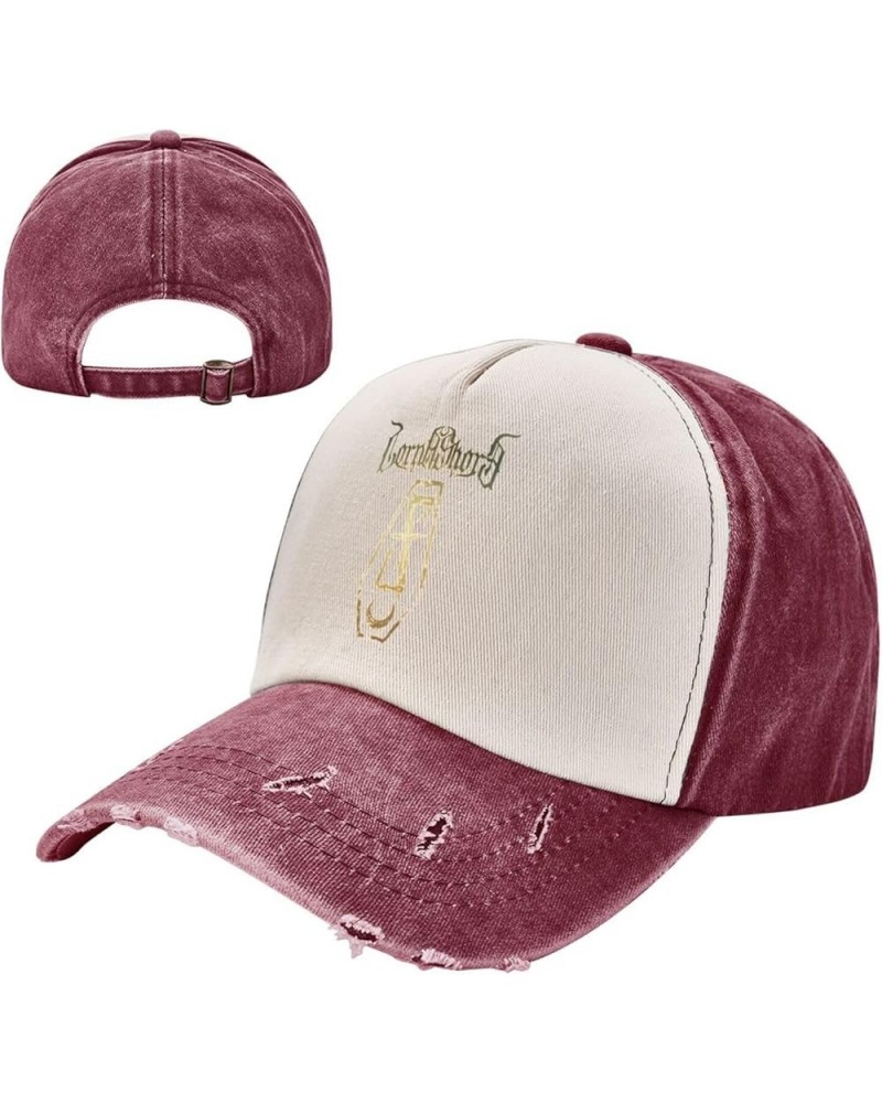 Mans Women's Vintage Washed Distressed Baseball Cap Music Festival Hats Dark Red $13.13 Baseball Caps