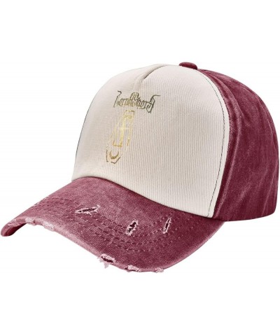 Mans Women's Vintage Washed Distressed Baseball Cap Music Festival Hats Dark Red $13.13 Baseball Caps