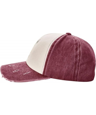 Mans Women's Vintage Washed Distressed Baseball Cap Music Festival Hats Dark Red $13.13 Baseball Caps