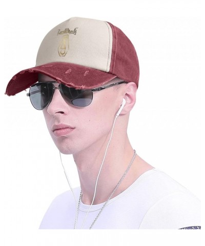 Mans Women's Vintage Washed Distressed Baseball Cap Music Festival Hats Dark Red $13.13 Baseball Caps