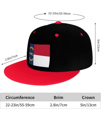 Flag of North Carolina Snapback Hat for Men Women Baseball Cap Trucker Flat Bill Hats Dad Caps Red $12.60 Baseball Caps