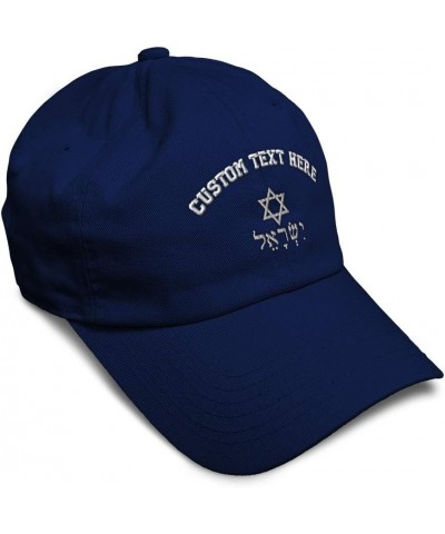 Soft Baseball Cap Hebrew Israel Star of David A Embroidery Symbols Cotton Dad Hats for Men & Women Navy Personalized Text Her...