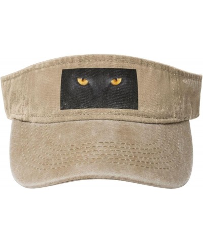 Black Cat Eyes Visor Hats for Women Men Cowboy Empty Top Sun Visors for Women Adjustable Womens Visor Hats Natural $8.79 Visors