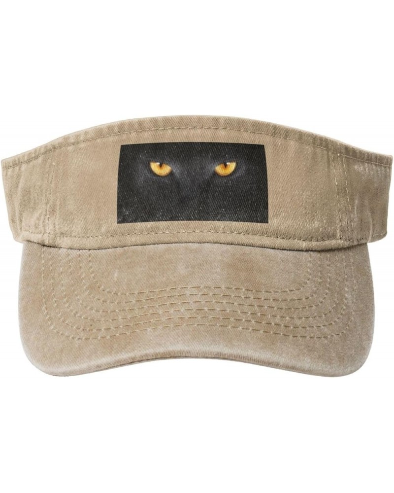 Black Cat Eyes Visor Hats for Women Men Cowboy Empty Top Sun Visors for Women Adjustable Womens Visor Hats Natural $8.79 Visors