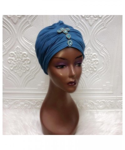 MSBRIC African Gele Headtie Muslim Hijab Cap with Beads for Party Headtie Head Wraps Turban Cap Wedding Hats Caps - Design on...