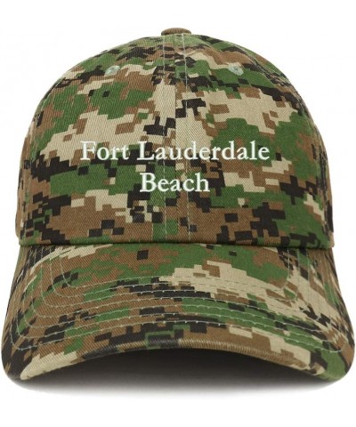 Fort Lauderdale Beach Embroidered Brushed Cotton Cap Digital Green Camo $13.99 Baseball Caps