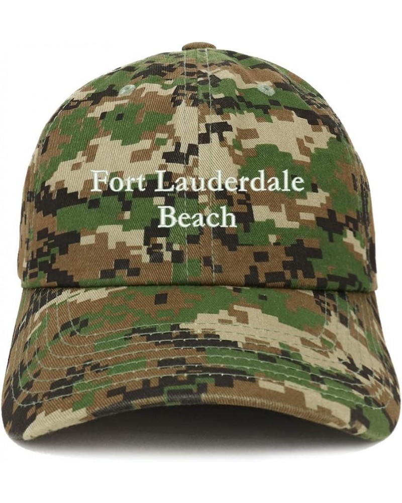 Fort Lauderdale Beach Embroidered Brushed Cotton Cap Digital Green Camo $13.99 Baseball Caps