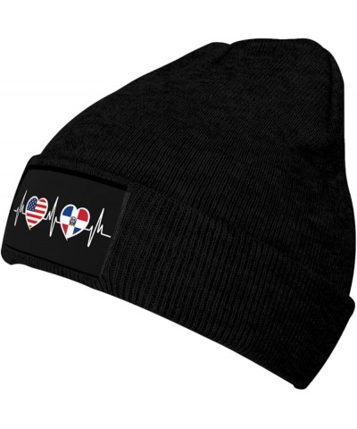 Knitted Hat Men Women Winter Hats Warm Soft Cute Plain Skull Beanie Cap for Outdoor America Dominican Republic Flag $10.79 Sk...