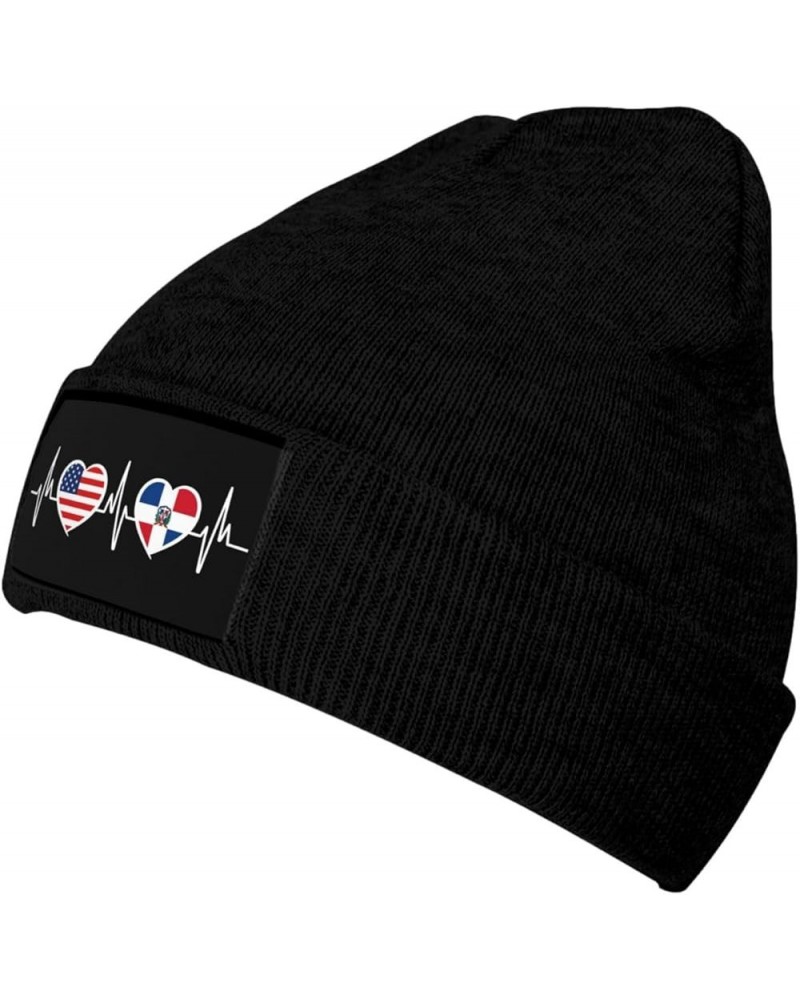 Knitted Hat Men Women Winter Hats Warm Soft Cute Plain Skull Beanie Cap for Outdoor America Dominican Republic Flag $10.79 Sk...