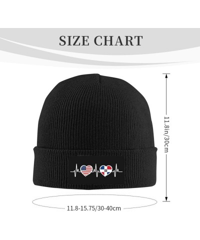 Knitted Hat Men Women Winter Hats Warm Soft Cute Plain Skull Beanie Cap for Outdoor America Dominican Republic Flag $10.79 Sk...