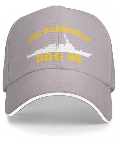 USS Farragut DDG 99 Flag Cowboy Hats Baseball Caps Vintage Sandwich Cap Children Cap Gray $16.89 Newsboy Caps