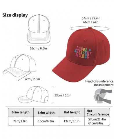 Labor and Delivery Nurse Baseball Cap Retro Dad Hat for Men Embroidery Gifts for Son Baseball Hats for Vacation Red $12.12 Ba...