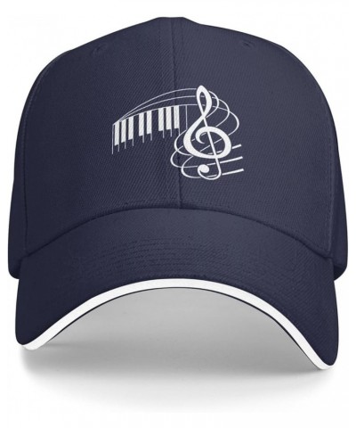 Musical Note Piano Women's Baseball Caps Trendy Unisex Hat Men's Sun Hat Fashionable Adjustable Black Trucker Hats Navy Blue ...