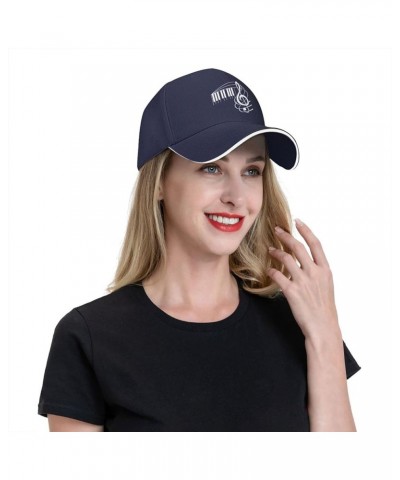 Musical Note Piano Women's Baseball Caps Trendy Unisex Hat Men's Sun Hat Fashionable Adjustable Black Trucker Hats Navy Blue ...