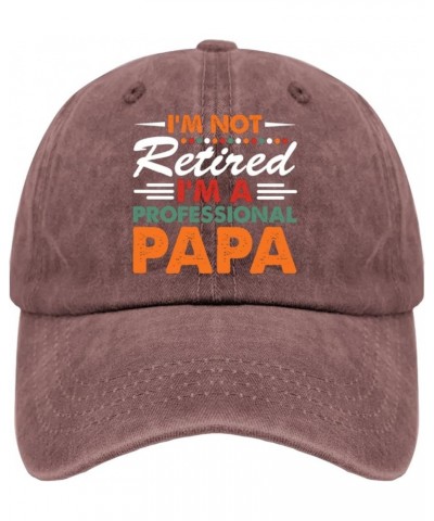 I'm not Retired I'm a Professional papa Trucker hat Womans hat Pigment Black Mens Hats and caps Gifts for Grandma Wine Red $1...