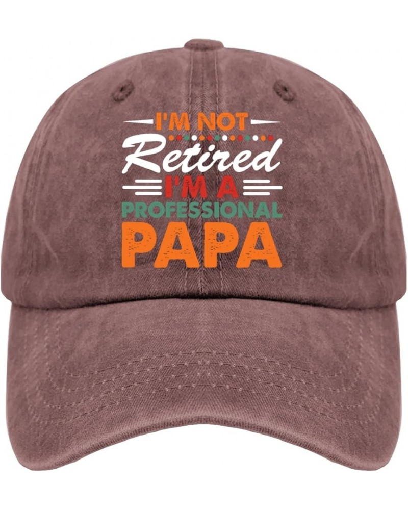 I'm not Retired I'm a Professional papa Trucker hat Womans hat Pigment Black Mens Hats and caps Gifts for Grandma Wine Red $1...