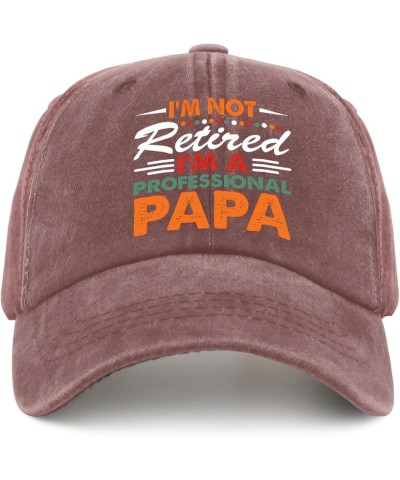 I'm not Retired I'm a Professional papa Trucker hat Womans hat Pigment Black Mens Hats and caps Gifts for Grandma Wine Red $1...