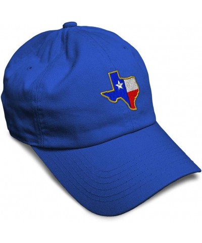 Soft Baseball Cap Texas State Flag Map A Embroidery Flags State Cotton Country Dad Hats for Men & Women Royal Blue Design Onl...