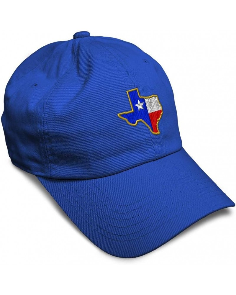 Soft Baseball Cap Texas State Flag Map A Embroidery Flags State Cotton Country Dad Hats for Men & Women Royal Blue Design Onl...