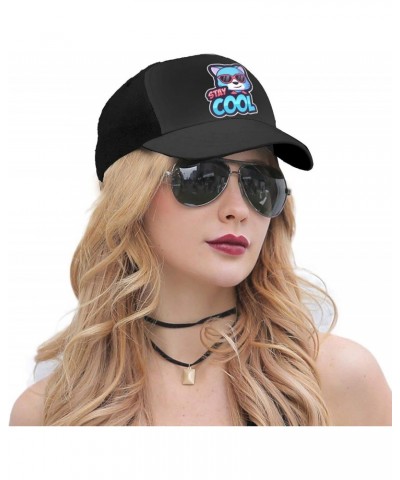 Cool Cat Head Baseball Cap Women Men Hat Outdoor Leisure Sun Hat Adjustable Truck Driver Baseball Caps Dad Hats Black $11.06 ...