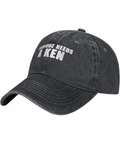 Men Women Baseball Hats Adjustable Everyone Needs a Ken Washed Denim Low Profile Dad Hat Black $9.54 Baseball Caps