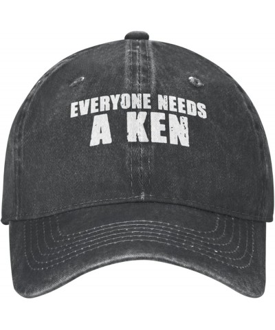 Men Women Baseball Hats Adjustable Everyone Needs a Ken Washed Denim Low Profile Dad Hat Black $9.54 Baseball Caps